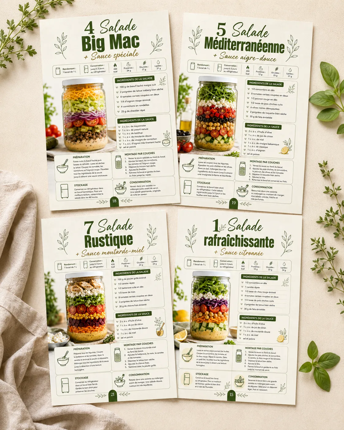 80 fiches recettes détaillées
